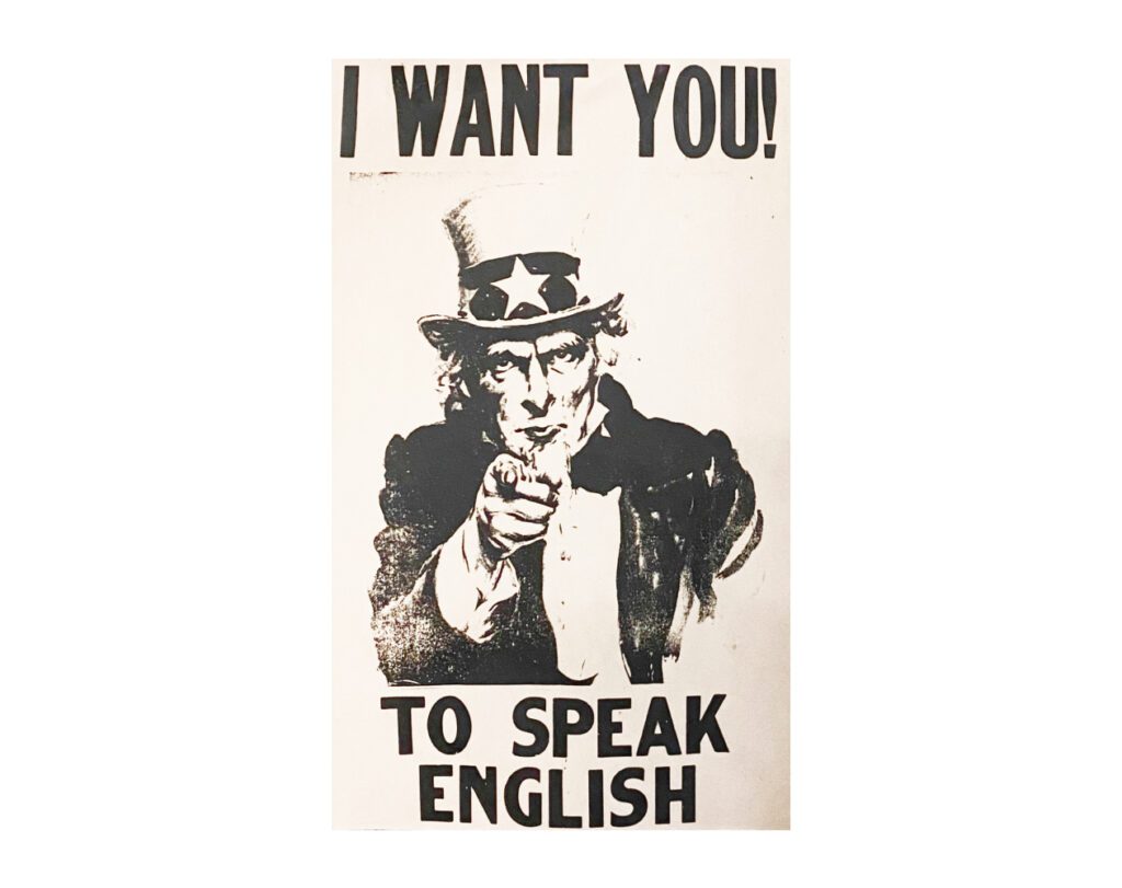 Sign I want you to speak English